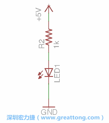 如圖所示放置一個(gè)開關(guān)（switch）、10K電阻器（10k resistor）和0.1μF的電容（0.1μF capacitor），并把開關(guān)的一端連到接地端上。
