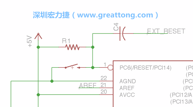 很多PCB設(shè)計(jì)者的設(shè)計(jì)不符合人體工學(xué)，他們使用很小的按鈕、不方便的元件配置和難以解讀的標(biāo)簽，千萬(wàn)不要變成這樣！這次我們的設(shè)計(jì)有一個(gè)大小合適的重置按鈕（reset button）和可以清楚辨認(rèn)是否已經(jīng)接上電源的LED指示燈。