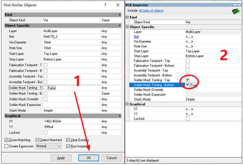 過(guò)孔（VIA）蓋油，不用蓋油可以跳過(guò)。